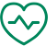 Icon of a heart with pulse line 