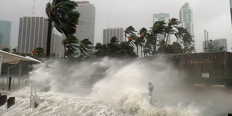 High Waves Hitting A Shoreline