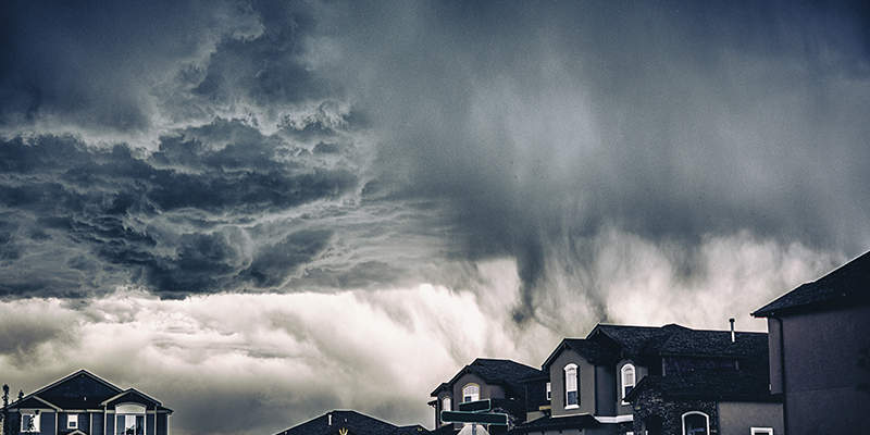 Storm Clouds Over Residential Area