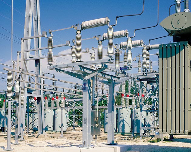 Image of a Series 2000 Circuit-Switcher installed in a substation Series 2000, Circuit Switcher, Substation, fault interrupting, transformer switching, protection