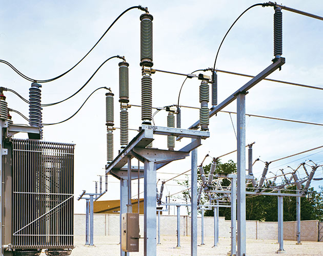 Side view of a Series 2000 Circuit-Switcher at a substation Series 2000, Circuit Switcher, Substation, fault interrupting, transformer switching, protection
